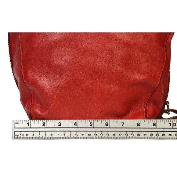 Marino Orlandi Large Dark Red Leather Bucket Bag Made in Italy - Picture 11 of 17